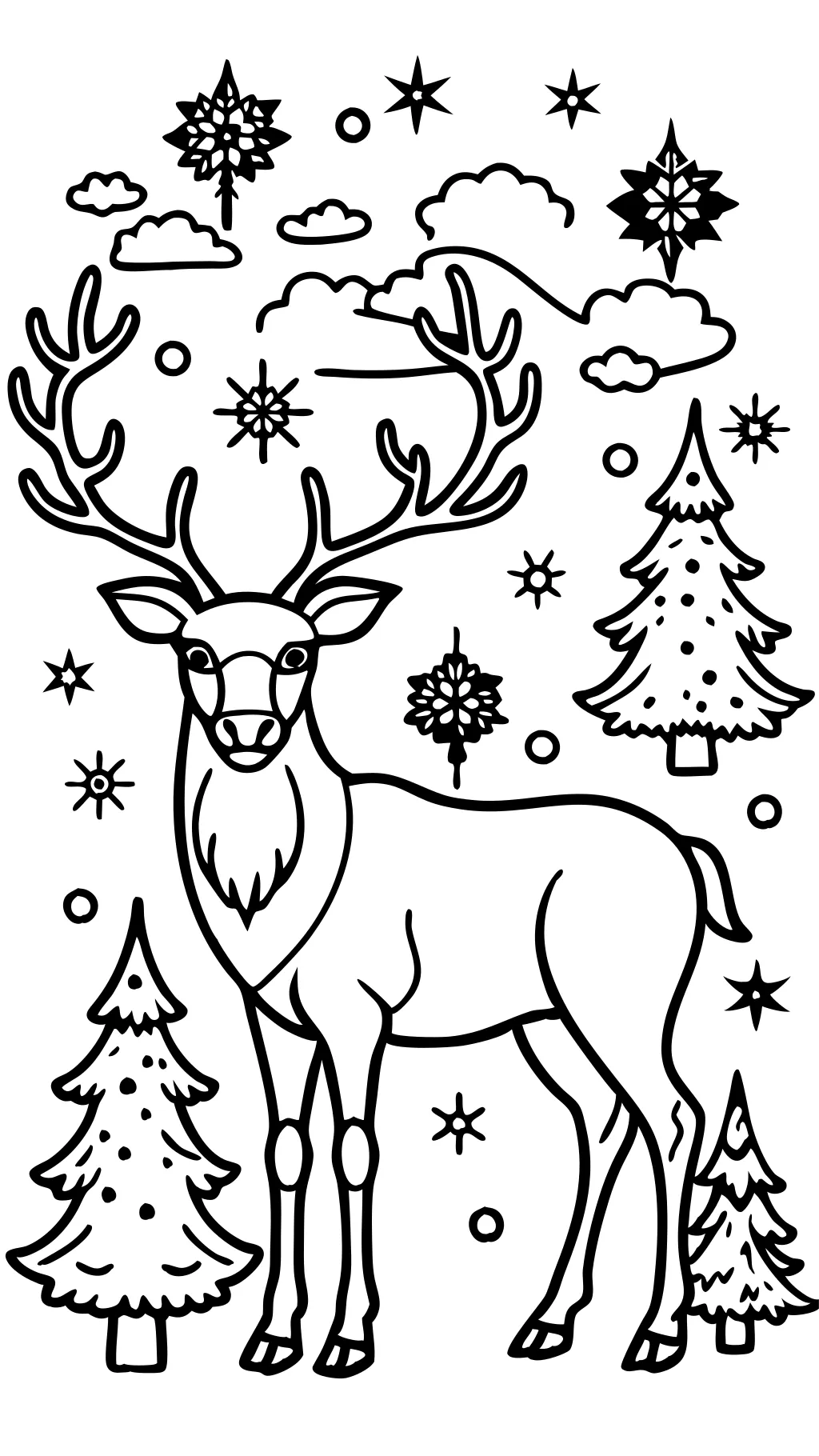 page de coloriage Raindeer